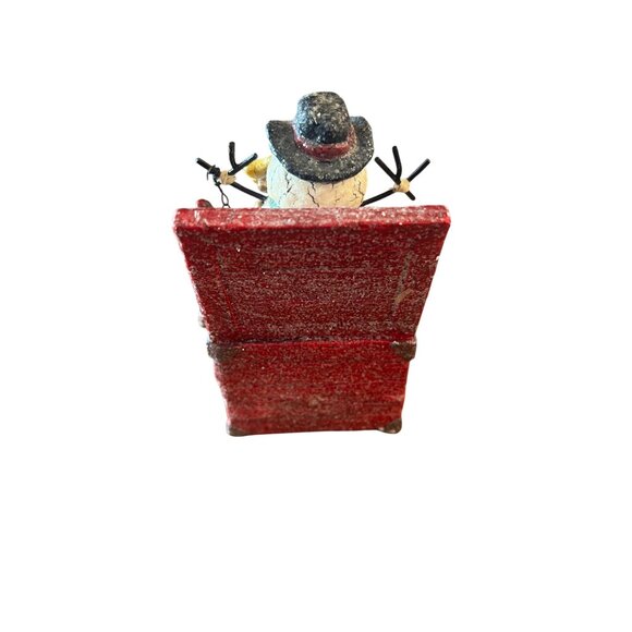 Vintage Jack In the Box Snowman " Joy" Stocking Holder Christmas Accent Decor - Picture 4 of 7